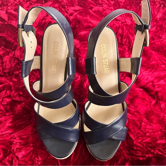 Colin Stuart Leather Strappy Platform Stilettos - Picture 7 of 15